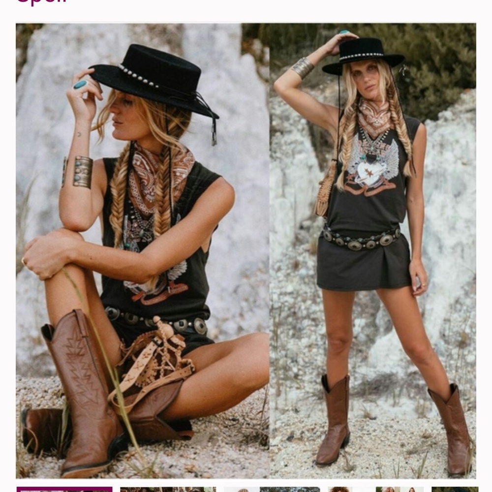 spell designs dancing outlaw tank tee dress M